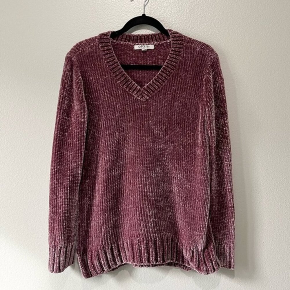 ORVIS- Ladies Chenille Sweater in Purple Size S